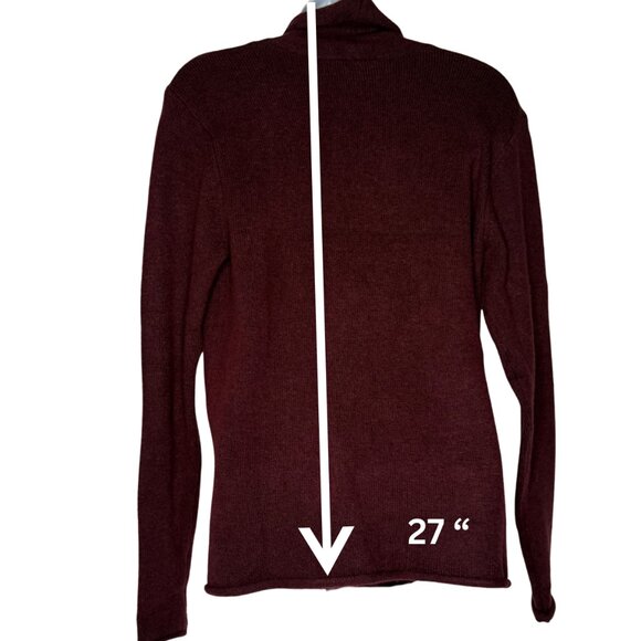 Loft Woman's Open Cardigan Sweater, Burgandy, Size XS, Super Soft - Picture 5 of 6